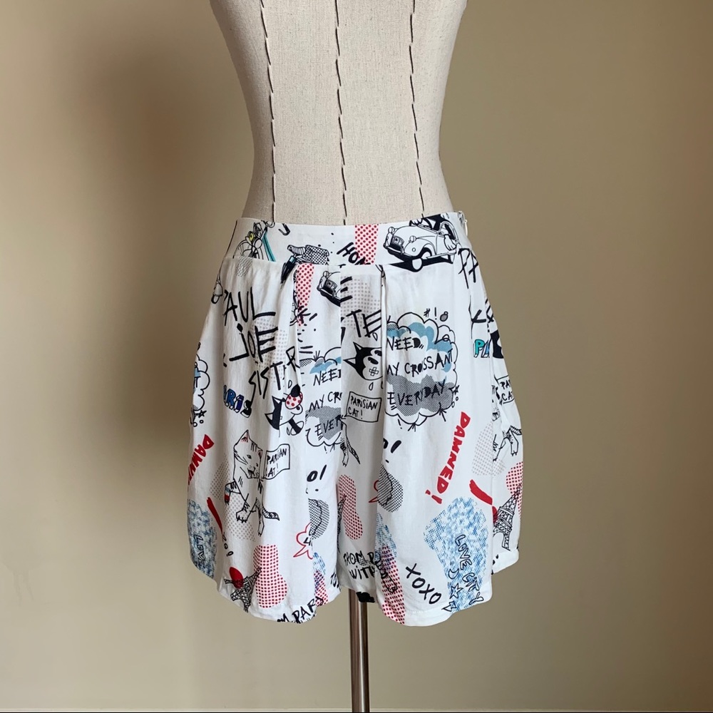 Paul & Joe Sister Graffiti Print Shorts sz 38